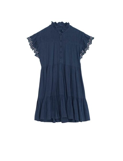 women casual dress in blue color